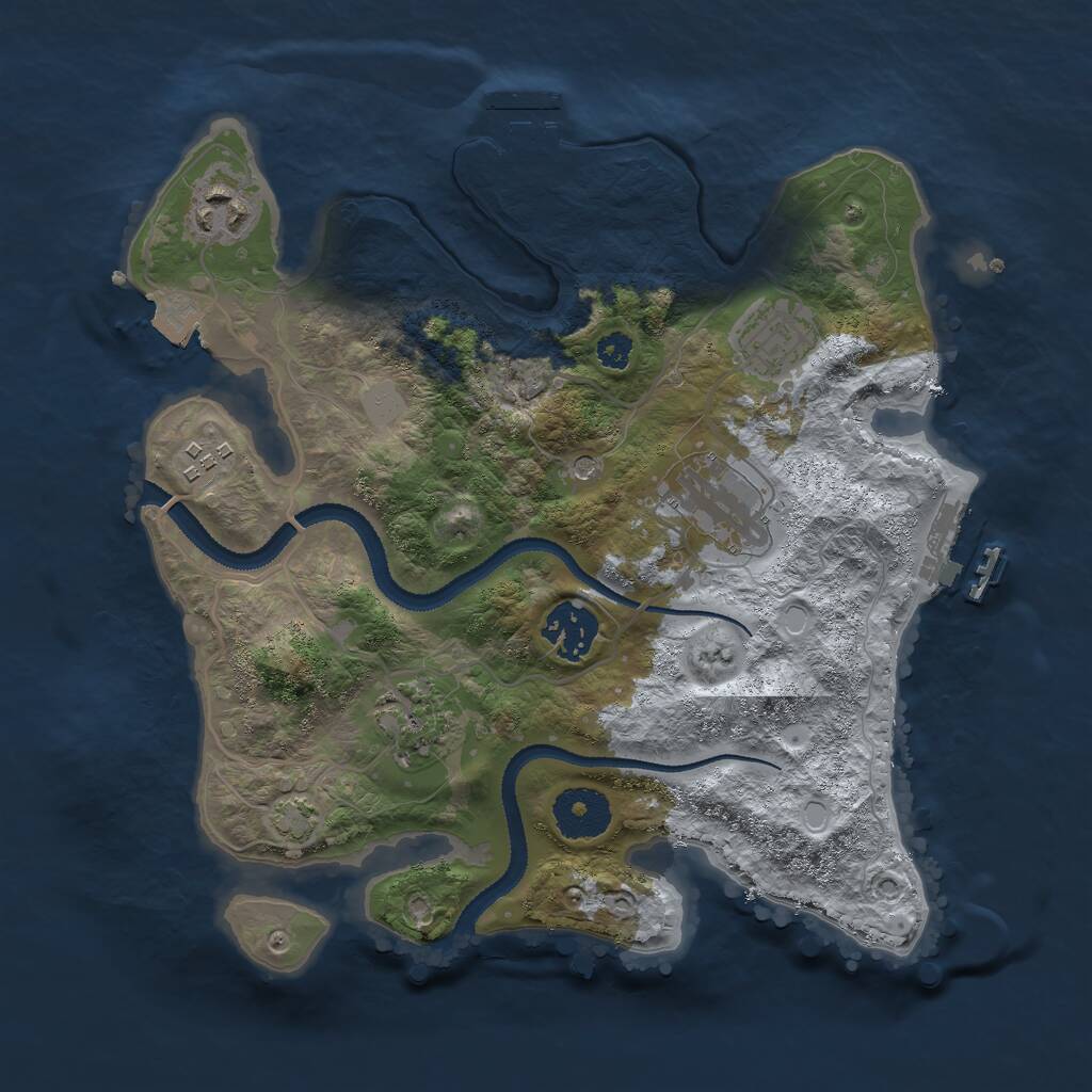 Rust Map: Procedural Map, Size: 3000, Seed: 72441, 11 Monuments