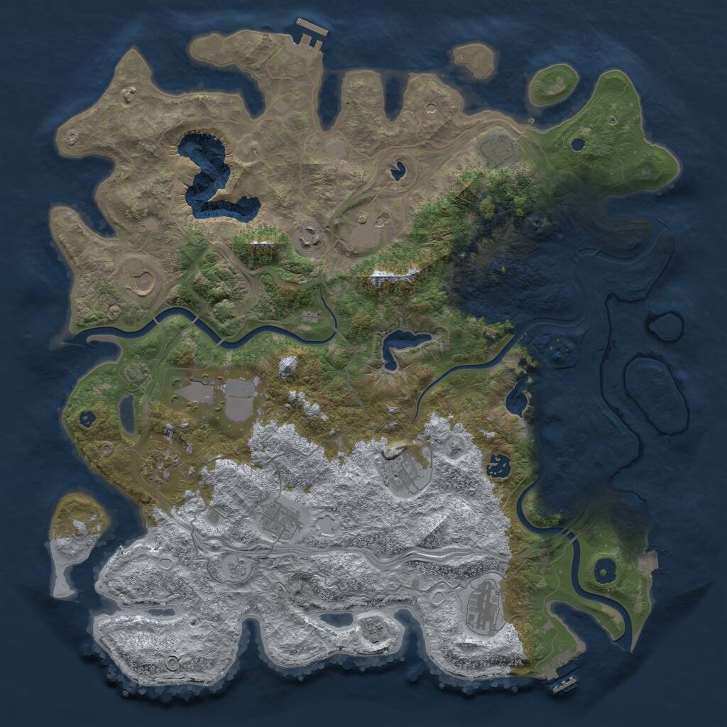 Rust Map: Procedural Map, Size: 4500, Seed: 65949311, 17 Monuments