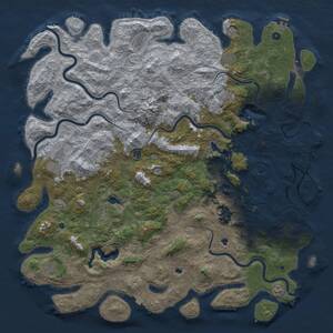 Thumbnail Rust Map: Procedural Map, Size: 6000, Seed: 1307066876, 17 Monuments