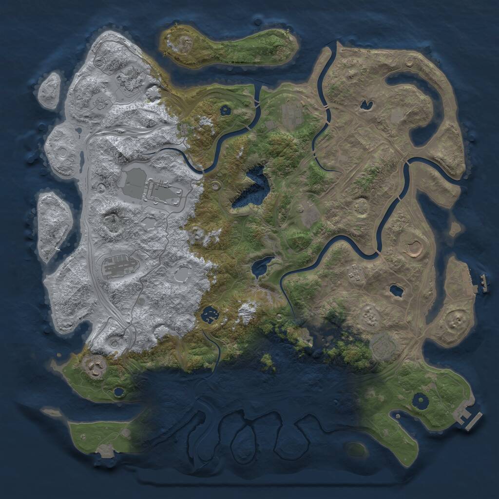 Rust Map: Procedural Map, Size: 4500, Seed: 566878971, 17 Monuments