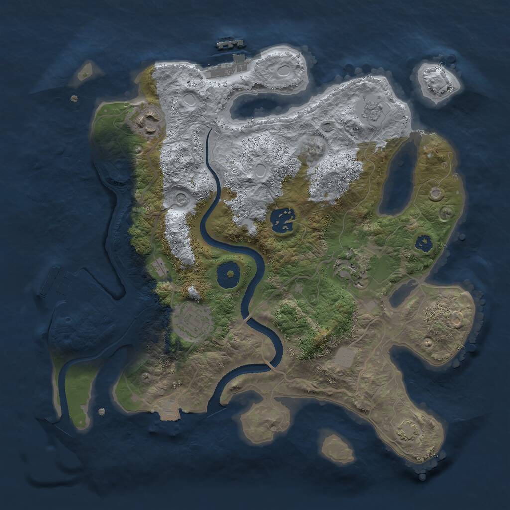 Rust Map: Procedural Map, Size: 3000, Seed: 67796, 10 Monuments