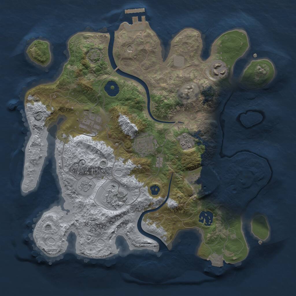 Rust Map: Procedural Map, Size: 3000, Seed: 47838, 12 Monuments
