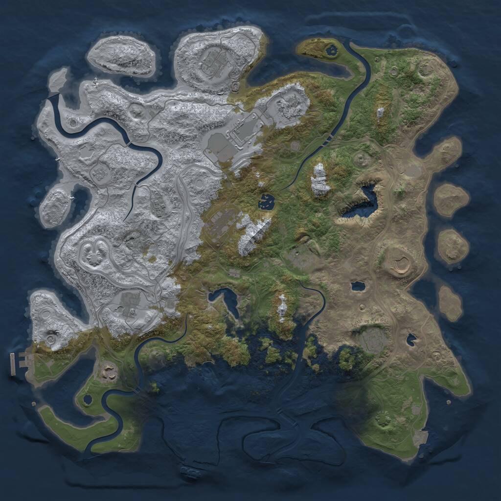 Rust Map: Procedural Map, Size: 4500, Seed: 901722319, 17 Monuments