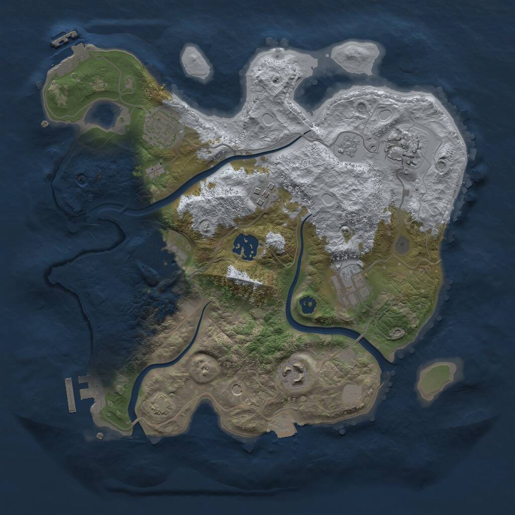 Rust Map: Procedural Map, Size: 3000, Seed: 46462, 13 Monuments