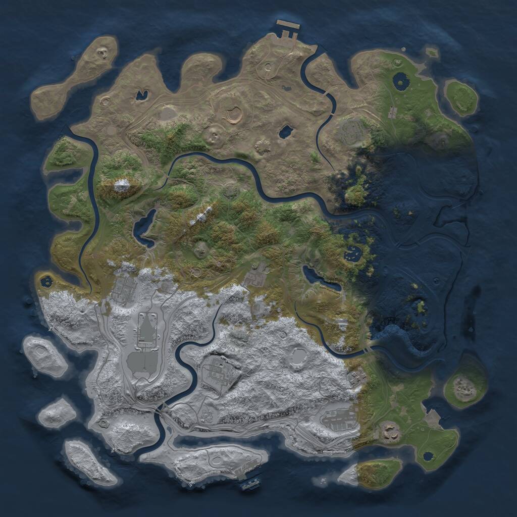 Rust Map: Procedural Map, Size: 4500, Seed: 8305194, 16 Monuments