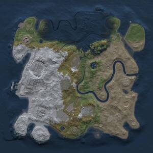 Thumbnail Rust Map: Procedural Map, Size: 3500, Seed: 1897507005, 17 Monuments
