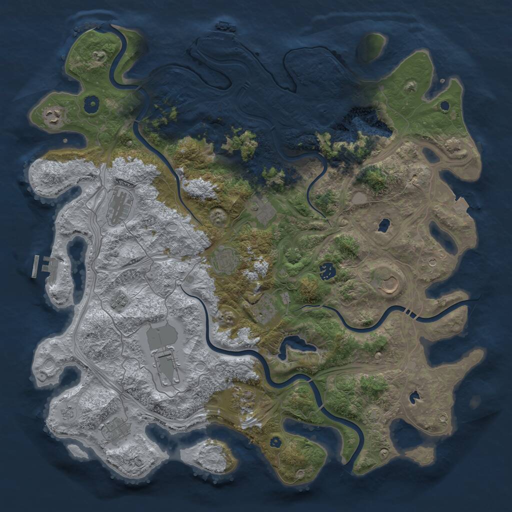 Rust Map: Procedural Map, Size: 4500, Seed: 1541703074, 17 Monuments