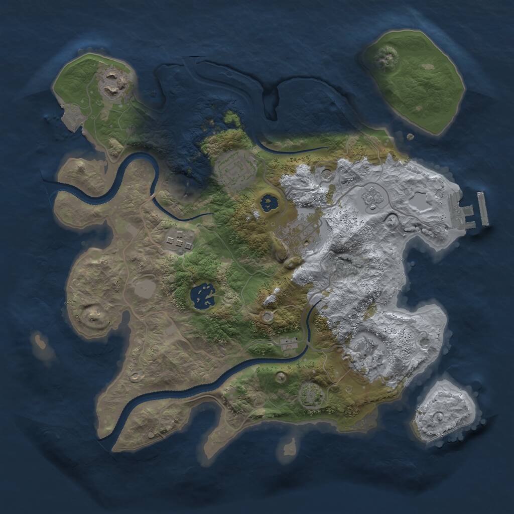 Rust Map: Procedural Map, Size: 3000, Seed: 835701686, 11 Monuments