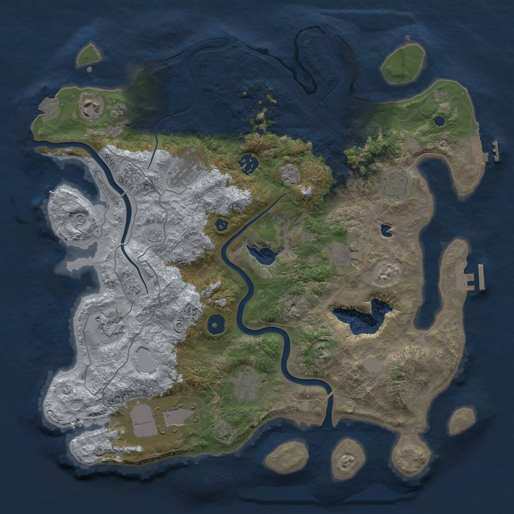 Rust Map: Procedural Map, Size: 4000, Seed: 1623723931, 15 Monuments