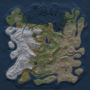Thumbnail Rust Map: Procedural Map, Size: 4000, Seed: 842257020, 15 Monuments