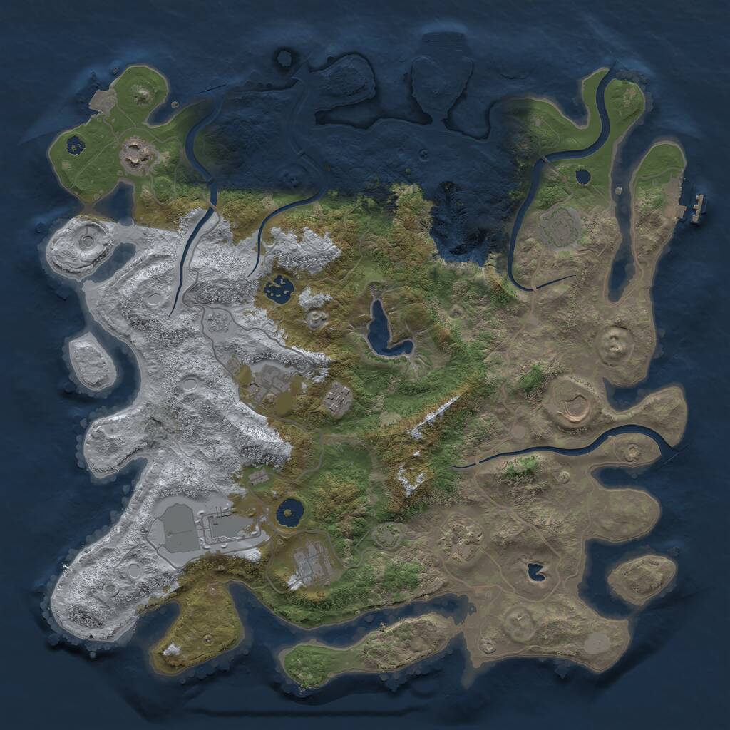 Rust Map: Procedural Map, Size: 4000, Seed: 842257020, 15 Monuments