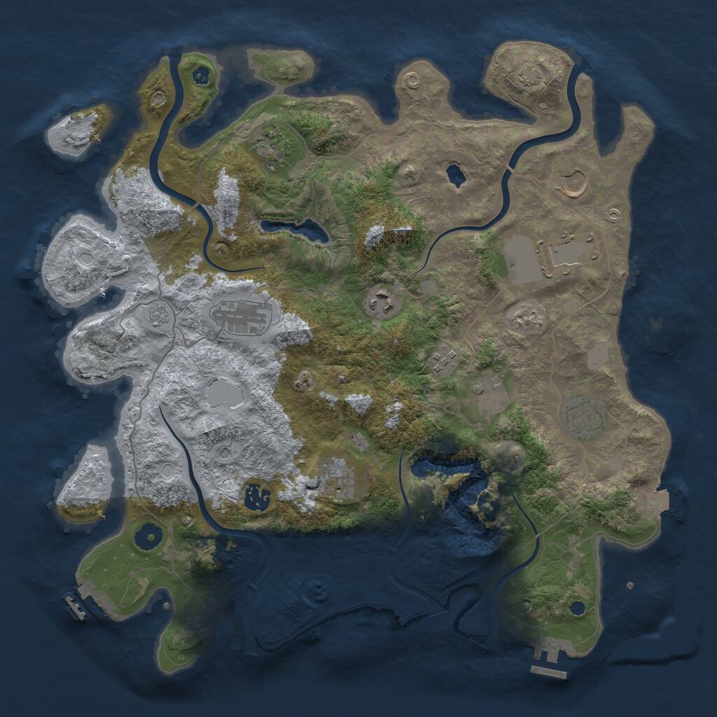 Rust Map: Procedural Map, Size: 4000, Seed: 782712432, 16 Monuments