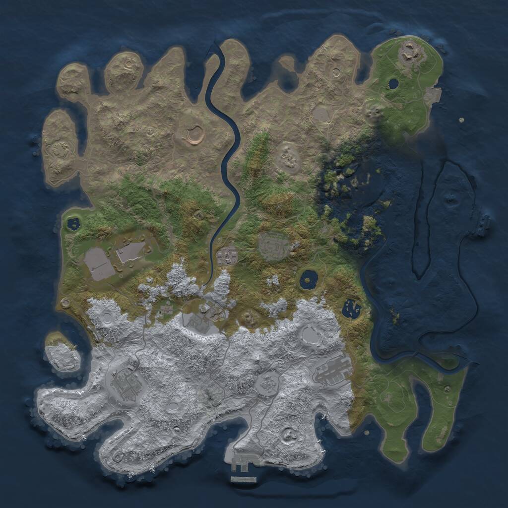 Rust Map: Procedural Map, Size: 3999, Seed: 4272026, 16 Monuments