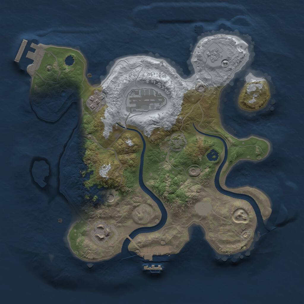 Rust Map: Procedural Map, Size: 2600, Seed: 1095920383, 9 Monuments