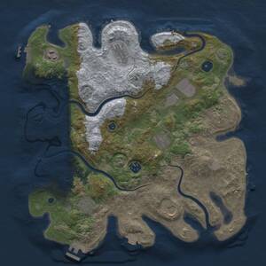 Thumbnail Rust Map: Procedural Map, Size: 3700, Seed: 69226494, 15 Monuments