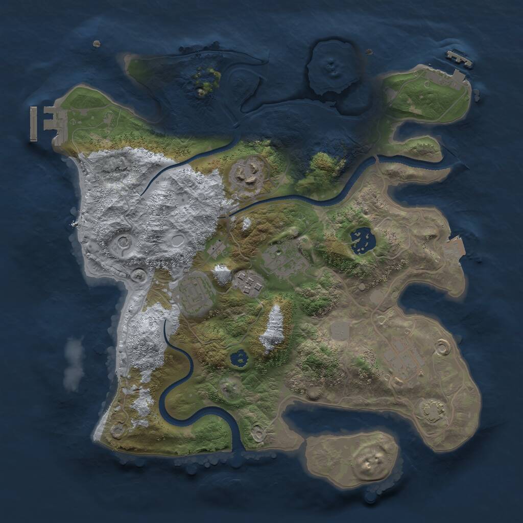 Rust Map: Procedural Map, Size: 3000, Seed: 115869894, 11 Monuments