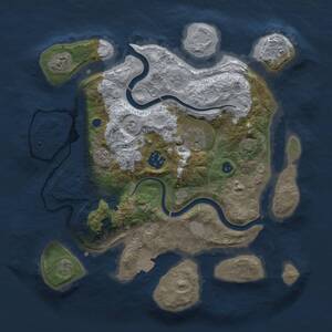 Thumbnail Rust Map: Procedural Map, Size: 3000, Seed: 1409589918, 7 Monuments