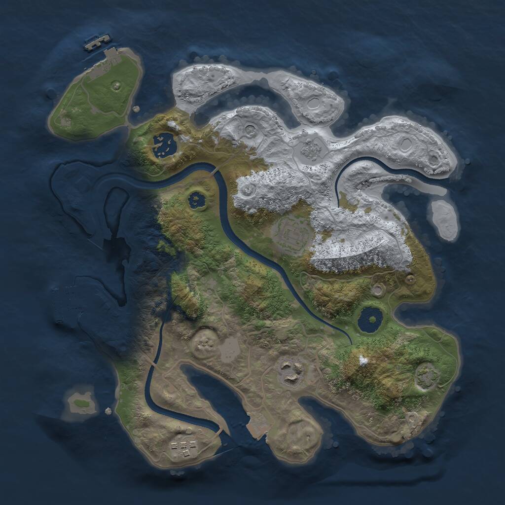 Rust Map: Procedural Map, Size: 3000, Seed: 2147289306, 10 Monuments