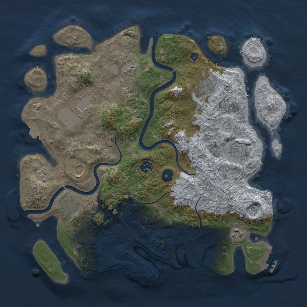 Rust Map: Procedural Map, Size: 3800, Seed: 1891737096, 14 Monuments