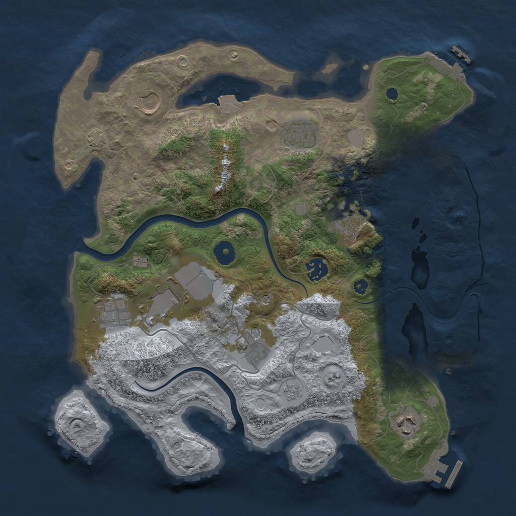 Rust Map: Procedural Map, Size: 3500, Seed: 942019865, 14 Monuments