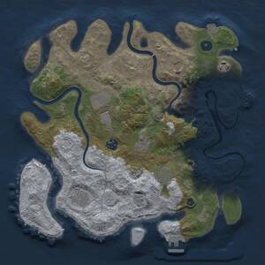 Thumbnail Rust Map: Procedural Map, Size: 3500, Seed: 1758540457, 14 Monuments