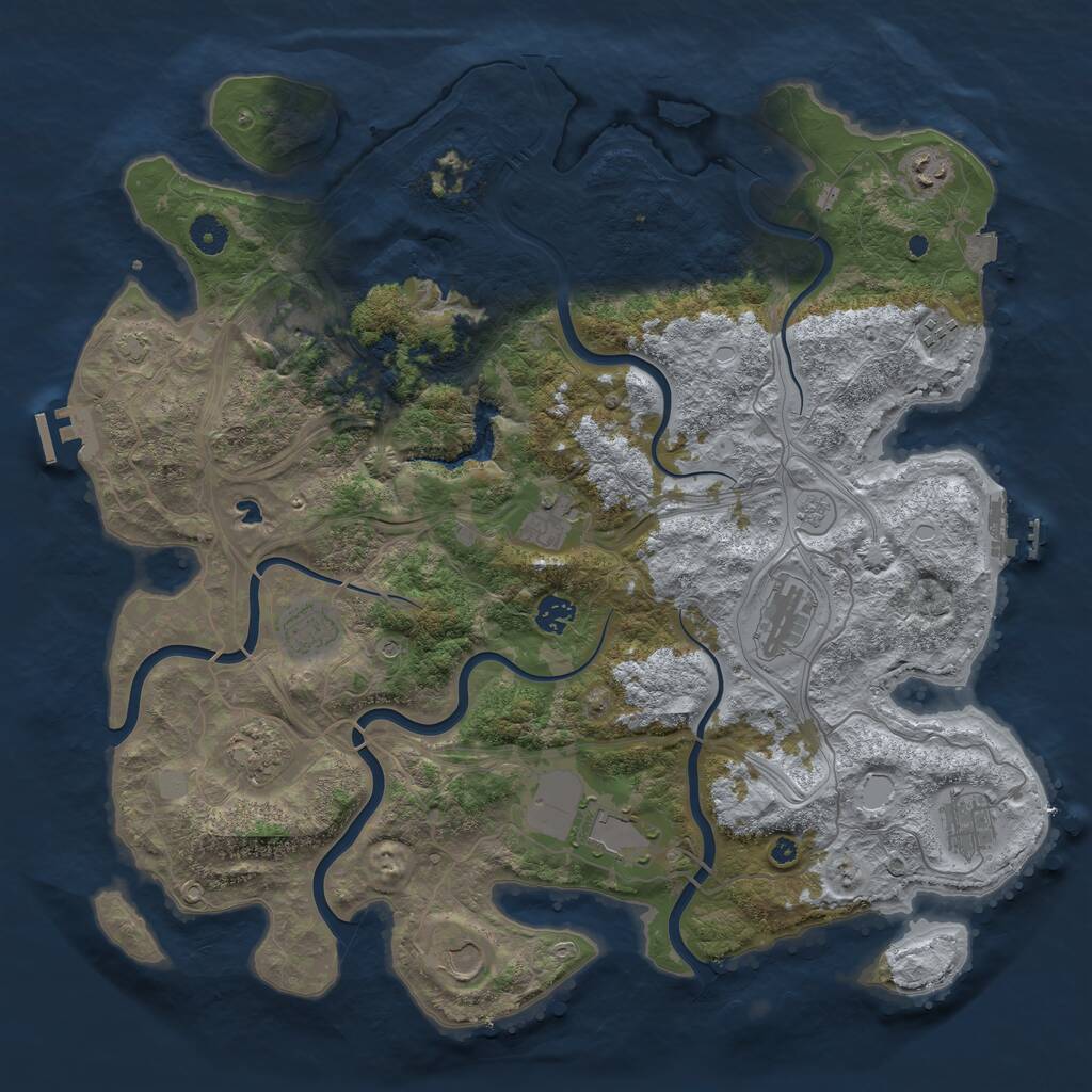 Rust Map: Procedural Map, Size: 4300, Seed: 1283703898, 17 Monuments
