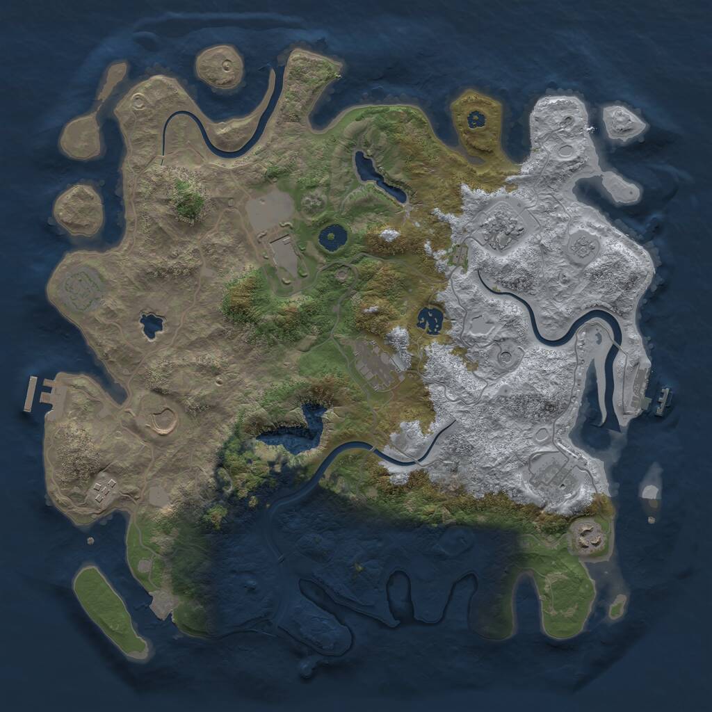 Rust Map: Procedural Map, Size: 4000, Seed: 1891737096, 15 Monuments