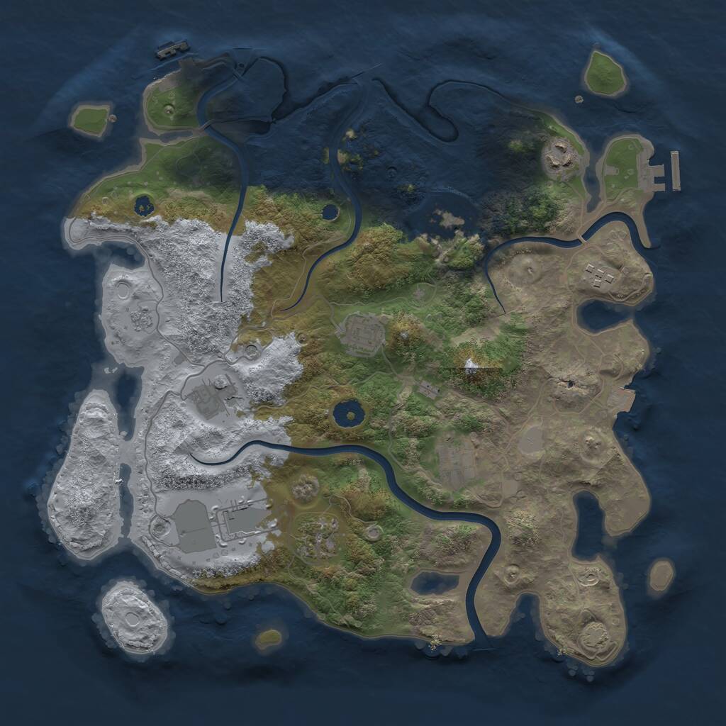 Rust Map: Procedural Map, Size: 3700, Seed: 1634538389, 14 Monuments