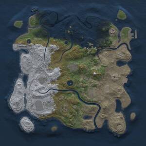 Thumbnail Rust Map: Procedural Map, Size: 3700, Seed: 1634538389, 14 Monuments
