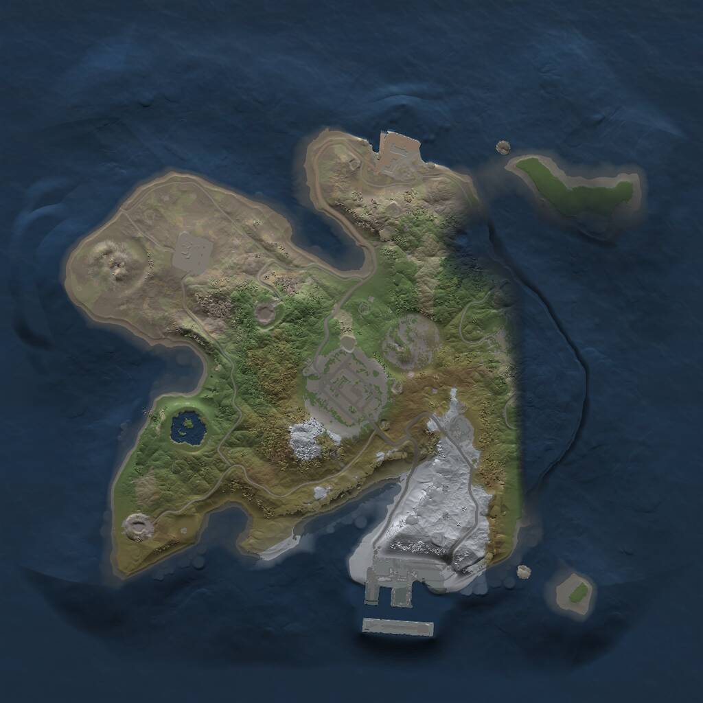 Rust Map: Procedural Map, Size: 2000, Seed: 46535, 3 Monuments