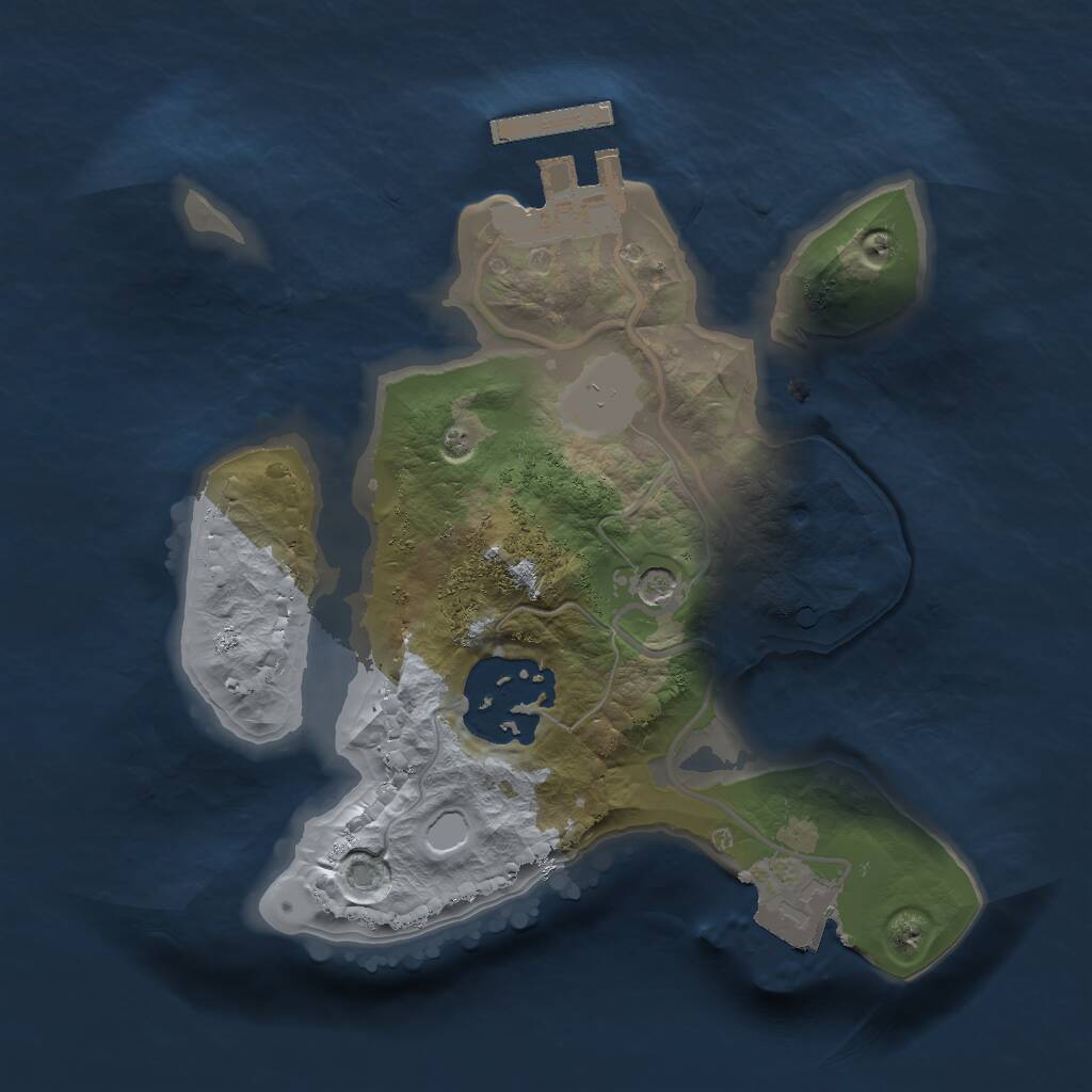 Rust Map: Procedural Map, Size: 1800, Seed: 2128397231, 4 Monuments