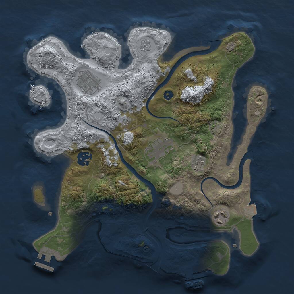 Rust Map: Procedural Map, Size: 3000, Seed: 1221784062, 11 Monuments