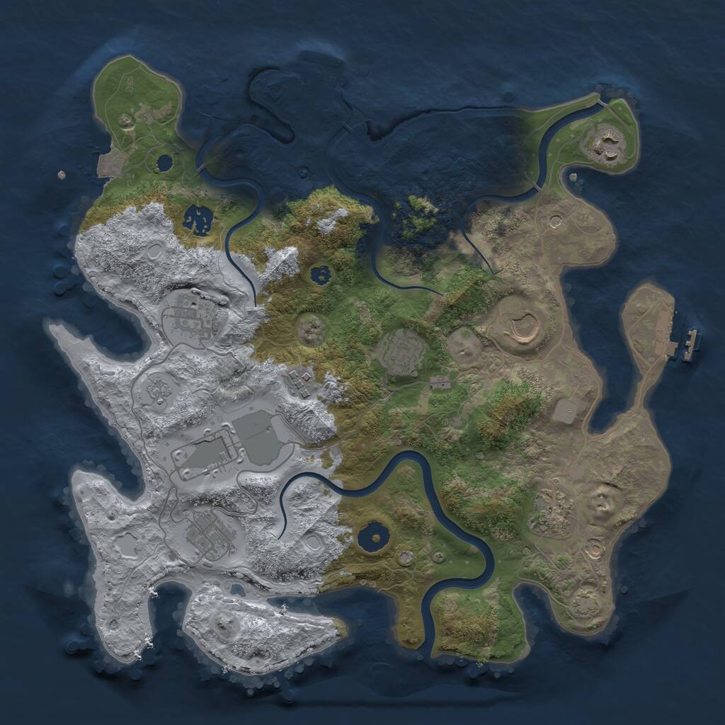 Rust Map: Procedural Map, Size: 3600, Seed: 972871287, 15 Monuments