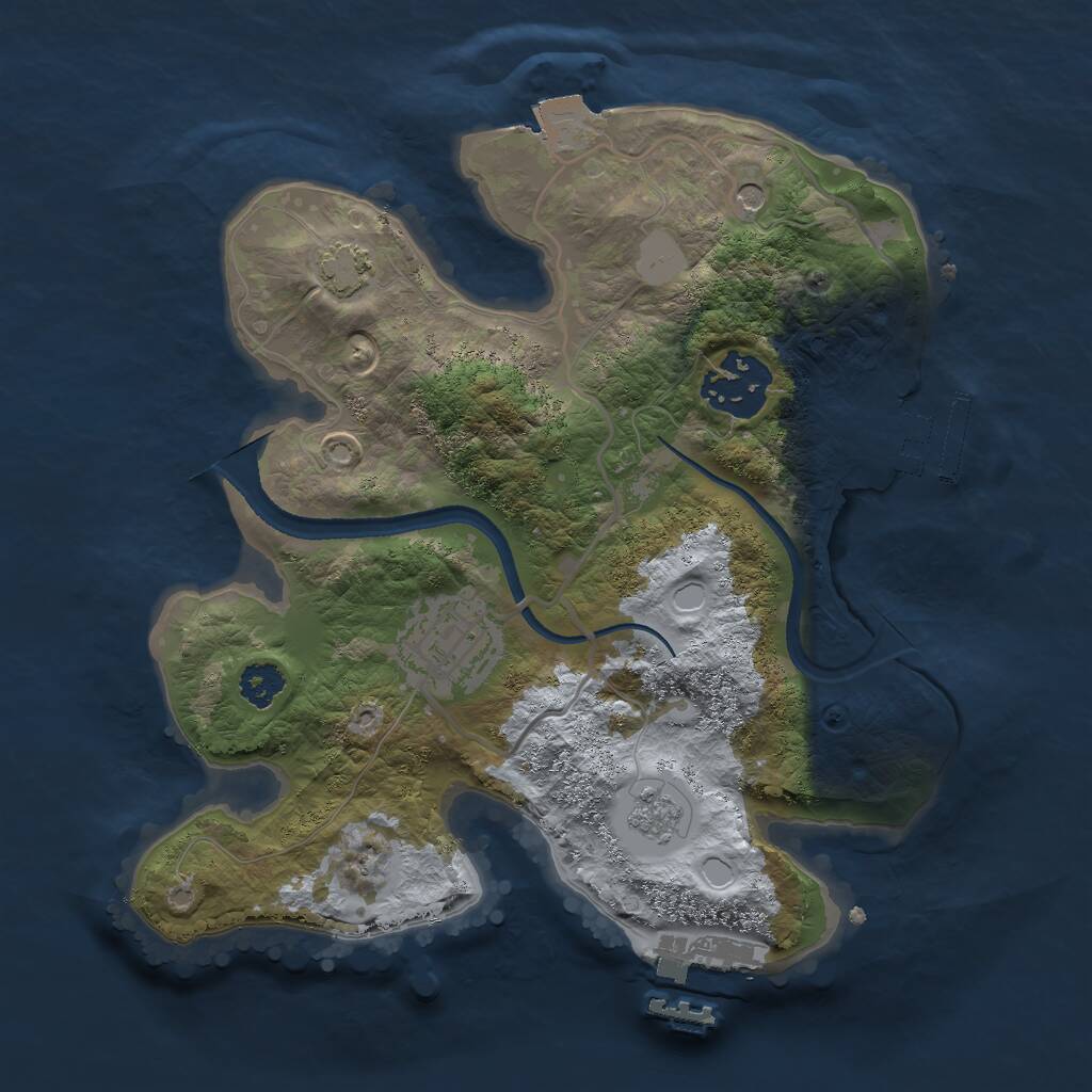 Rust Map: Procedural Map, Size: 2500, Seed: 1018649894, 8 Monuments