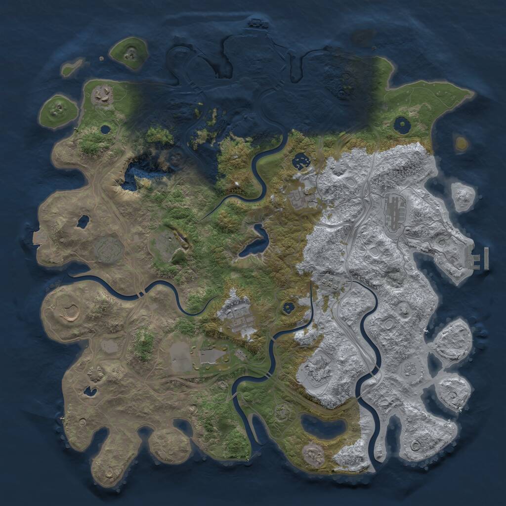 Rust Map: Procedural Map, Size: 4500, Seed: 1569198474, 17 Monuments