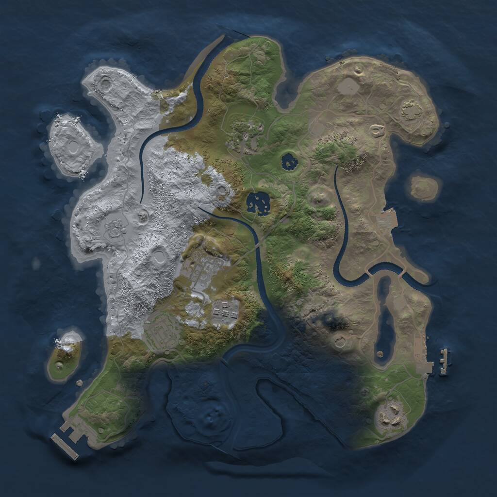 Rust Map: Procedural Map, Size: 3000, Seed: 696468523, 12 Monuments