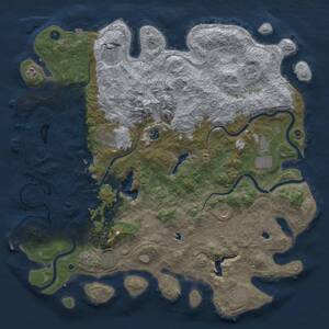 Thumbnail Rust Map: Procedural Map, Size: 5000, Seed: 1663556844, 17 Monuments