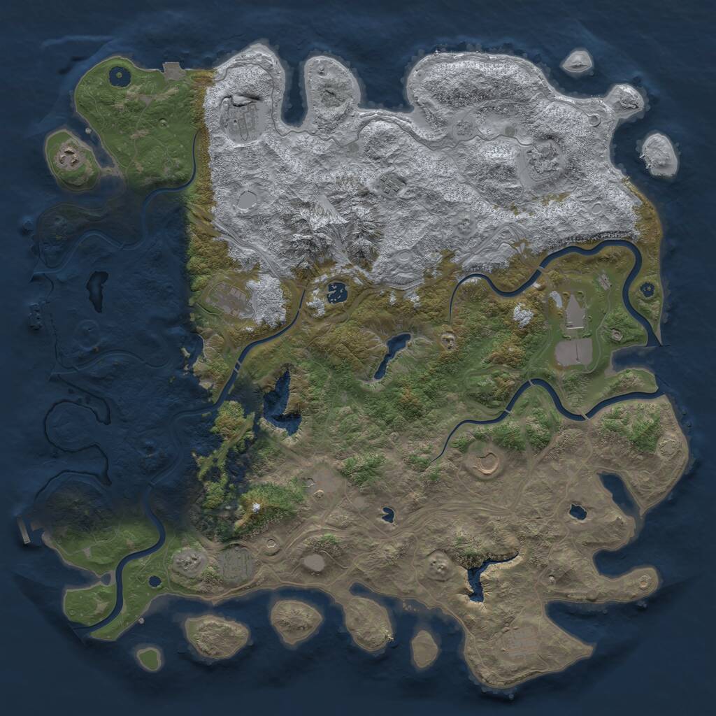 Rust Map: Procedural Map, Size: 5000, Seed: 1663556844, 17 Monuments