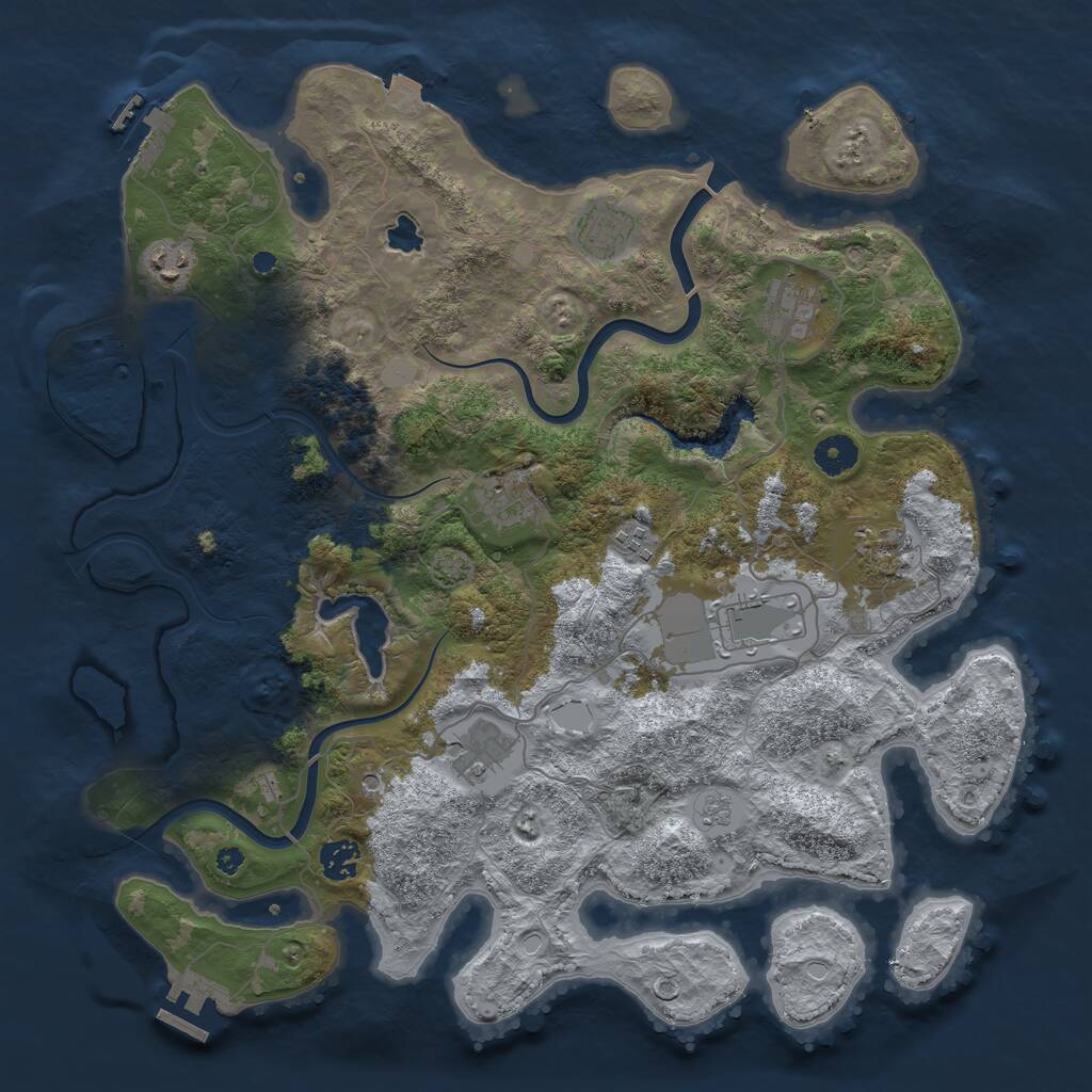 Rust Map: Procedural Map, Size: 4000, Seed: 446367, 15 Monuments