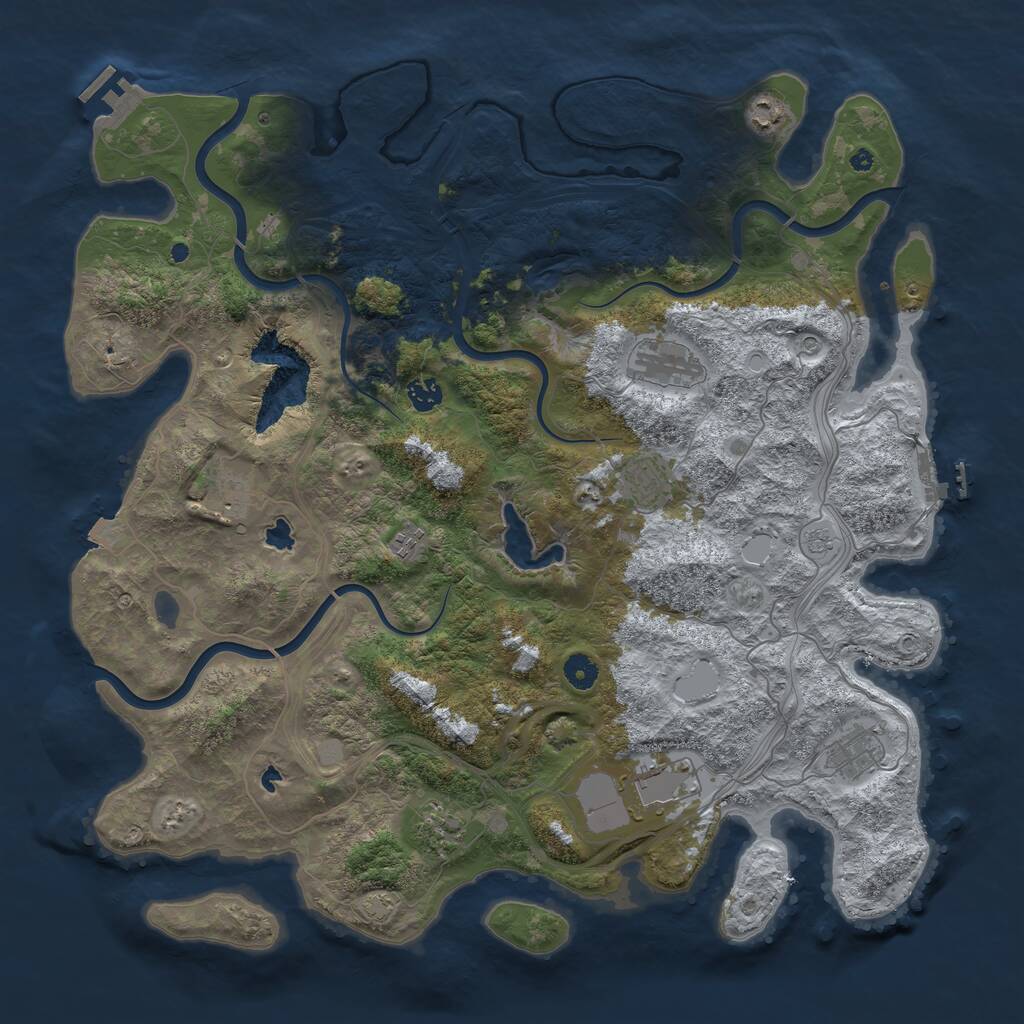 Rust Map: Procedural Map, Size: 4500, Seed: 2040940222, 15 Monuments