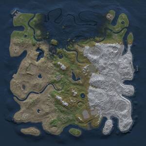 Thumbnail Rust Map: Procedural Map, Size: 4500, Seed: 2040940222, 15 Monuments