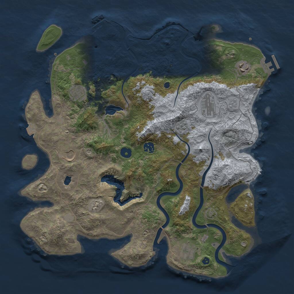 Rust Map: Procedural Map, Size: 4000, Seed: 3455142, 13 Monuments