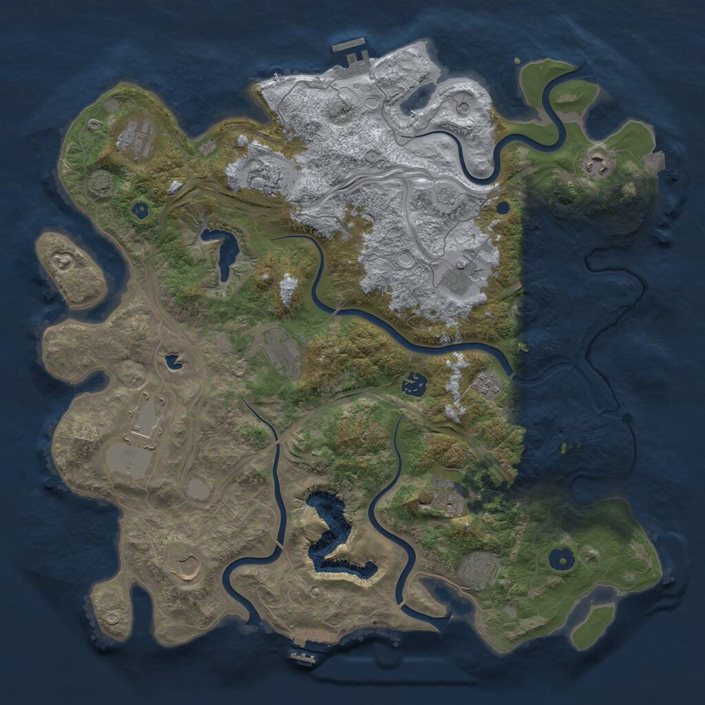 Rust Map: Procedural Map, Size: 4300, Seed: 23465, 17 Monuments
