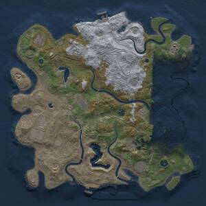 Thumbnail Rust Map: Procedural Map, Size: 4300, Seed: 23465, 17 Monuments