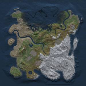 Thumbnail Rust Map: Procedural Map, Size: 3500, Seed: 1670390478, 14 Monuments