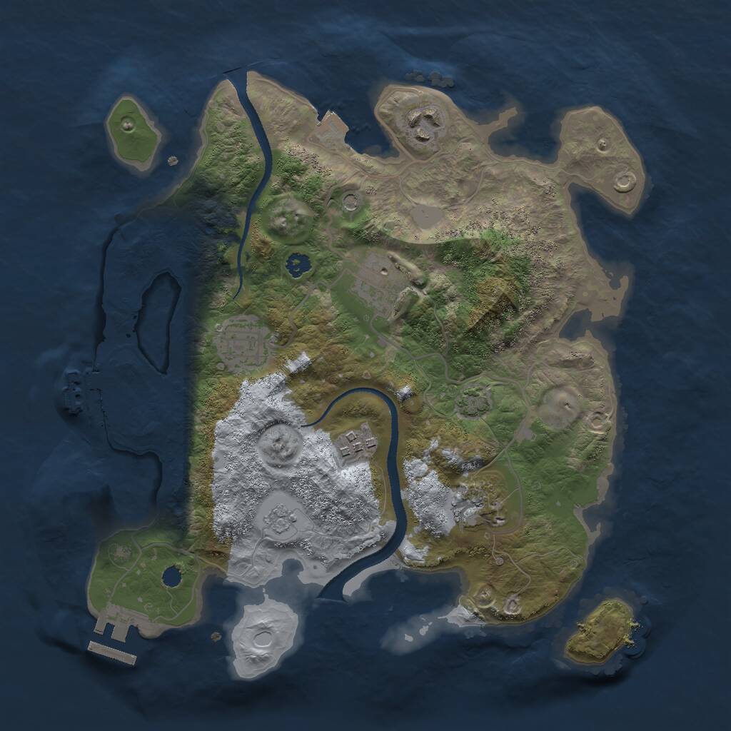 Rust Map: Procedural Map, Size: 3000, Seed: 668017202, 11 Monuments