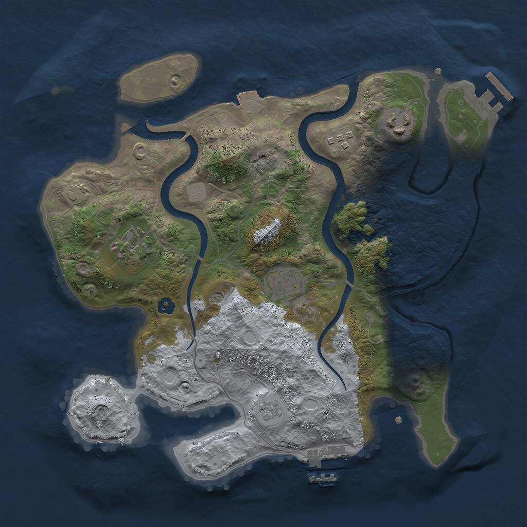 Rust Map: Procedural Map, Size: 3000, Seed: 1529605105, 10 Monuments