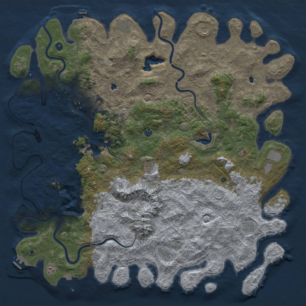 Rust Map: Procedural Map, Size: 6000, Seed: 19137, 17 Monuments