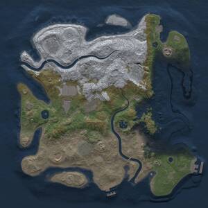 Thumbnail Rust Map: Procedural Map, Size: 3650, Seed: 1625605340, 16 Monuments