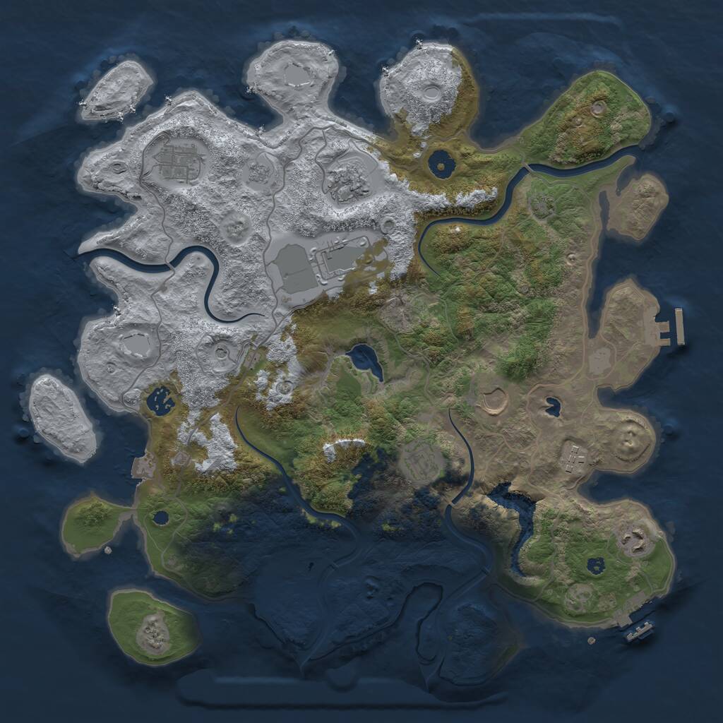 Rust Map: Procedural Map, Size: 4000, Seed: 137183985, 14 Monuments
